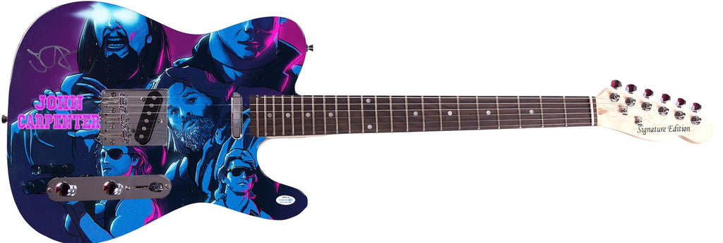 John Carpenter Signed Custom Graphics Photo Guitar ACOA