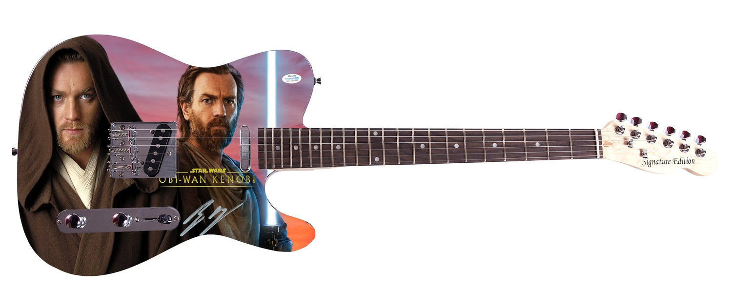 Star Wars Ewan McGregor Signed Autographed Custom Graphics Guitar ACOA