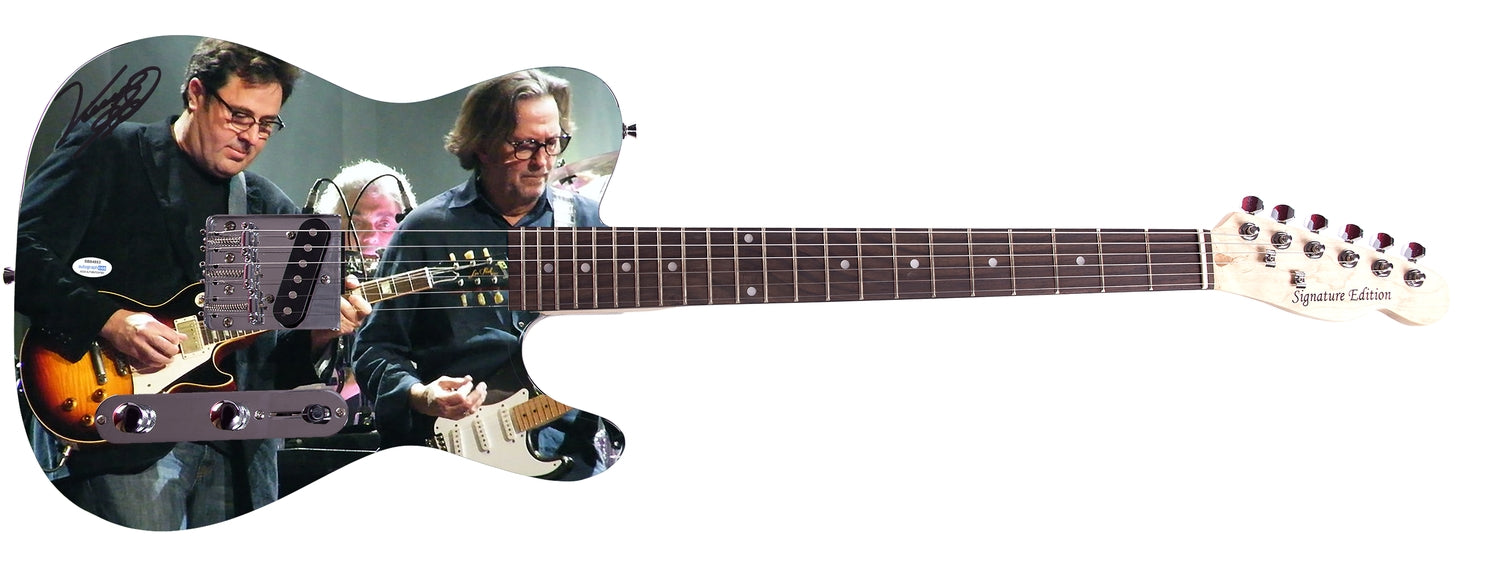 Vince Gill Signed Autographed Eric Clapton Live Graphics Photo Guitar ACOA