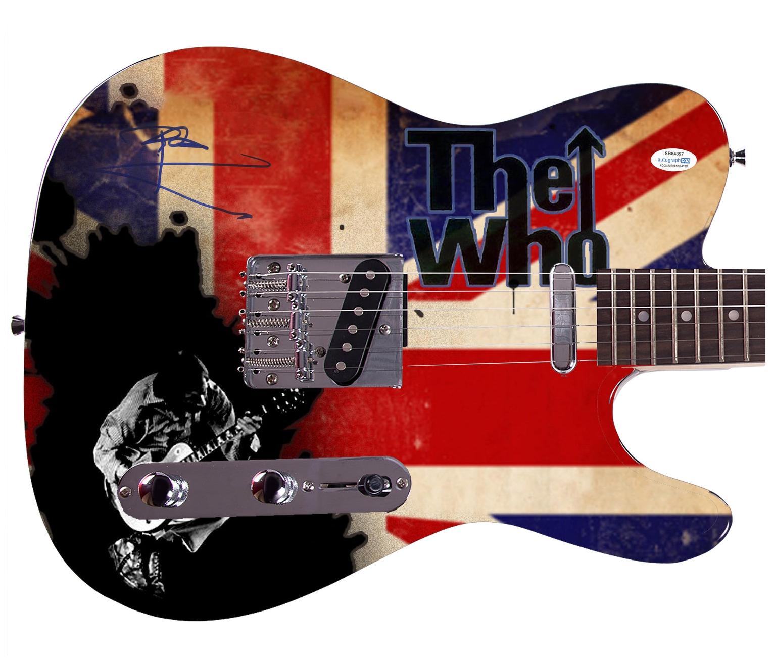 The Who Pete Townshend Signed Autographed Custom Graphics Photo Guitar ACOA