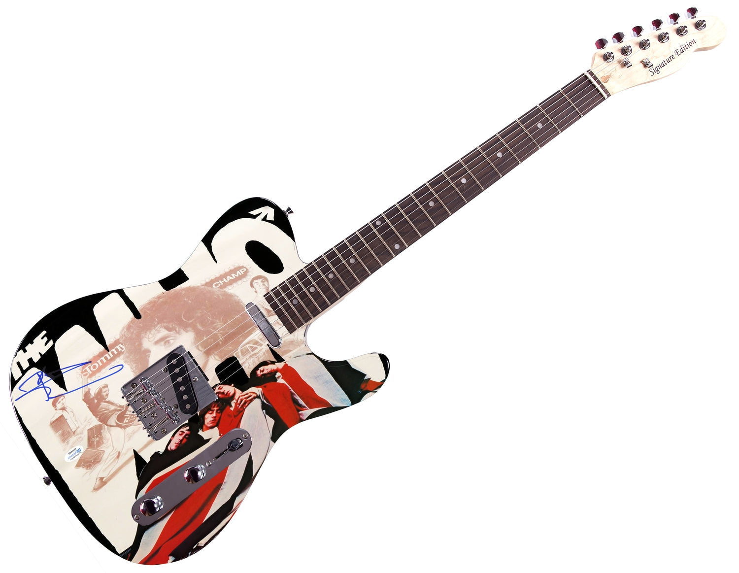 The Who Pete Townshend Signed Autographed Custom Graphics Photo Guitar ACOA