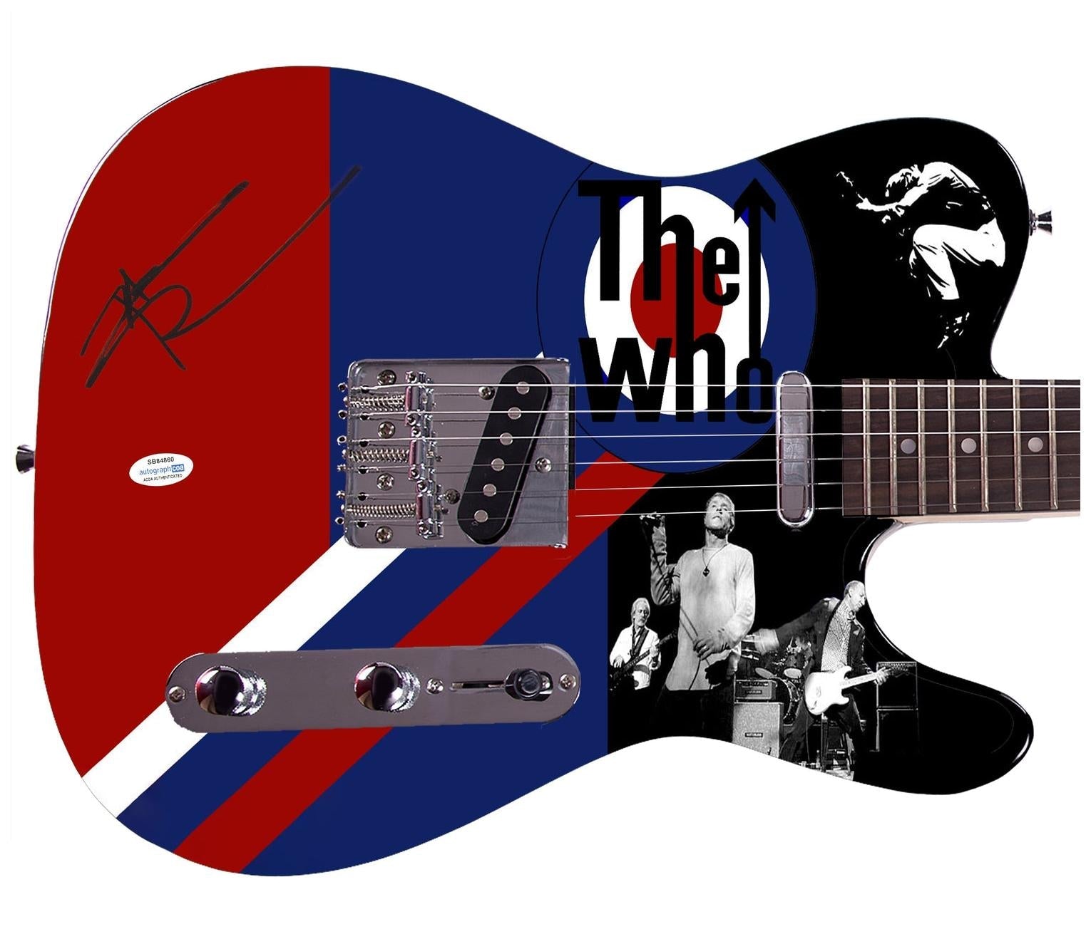 The Who Pete Townshend Signed Autographed Custom Graphics Photo Guitar ACOA
