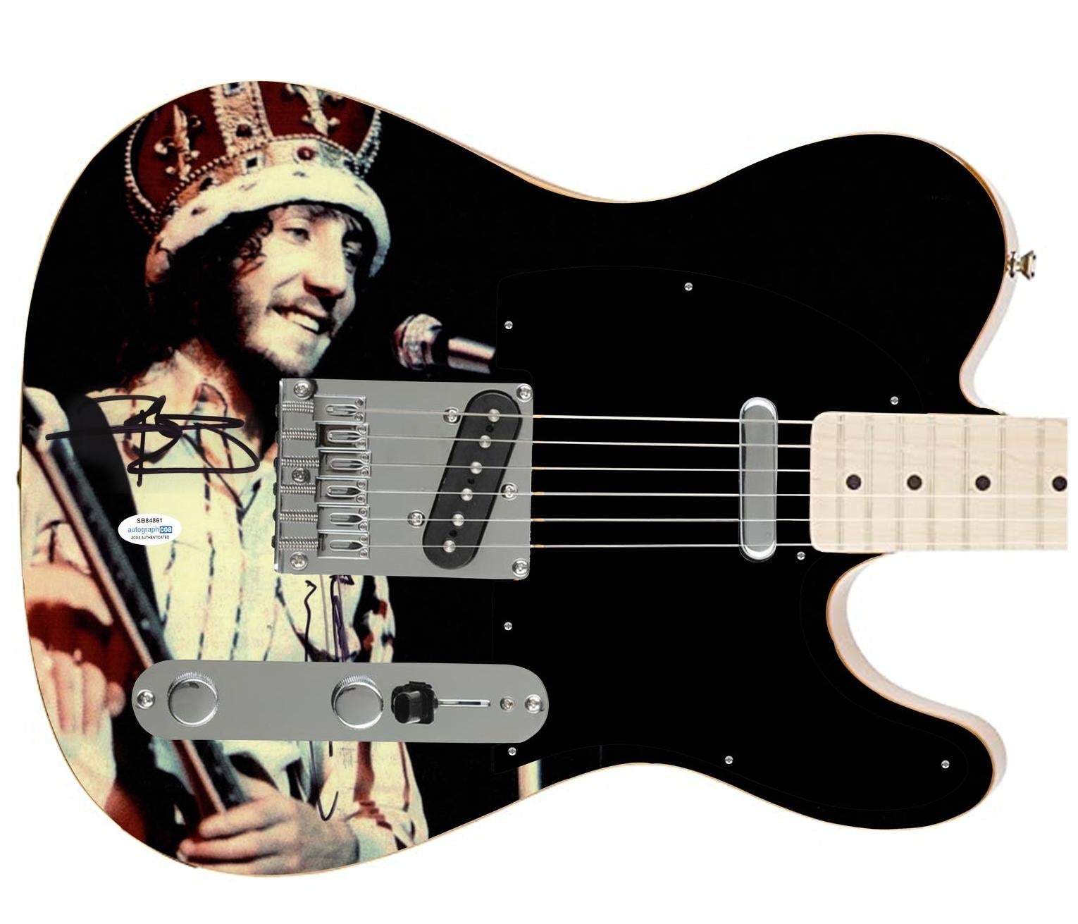 The Who Pete Townshend Signed Fender Autographed Custom Graphics Photo Guitar