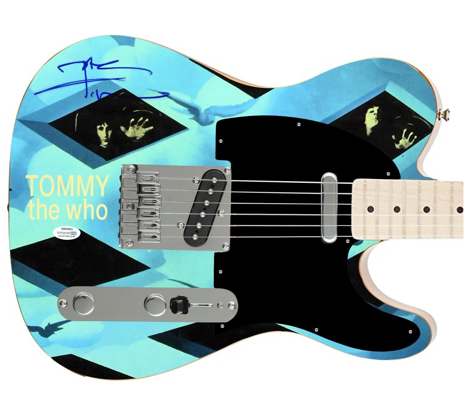The Who Pete Townshend Signed Fender Tommy Album Lp Cd Graphics Photo Guitar