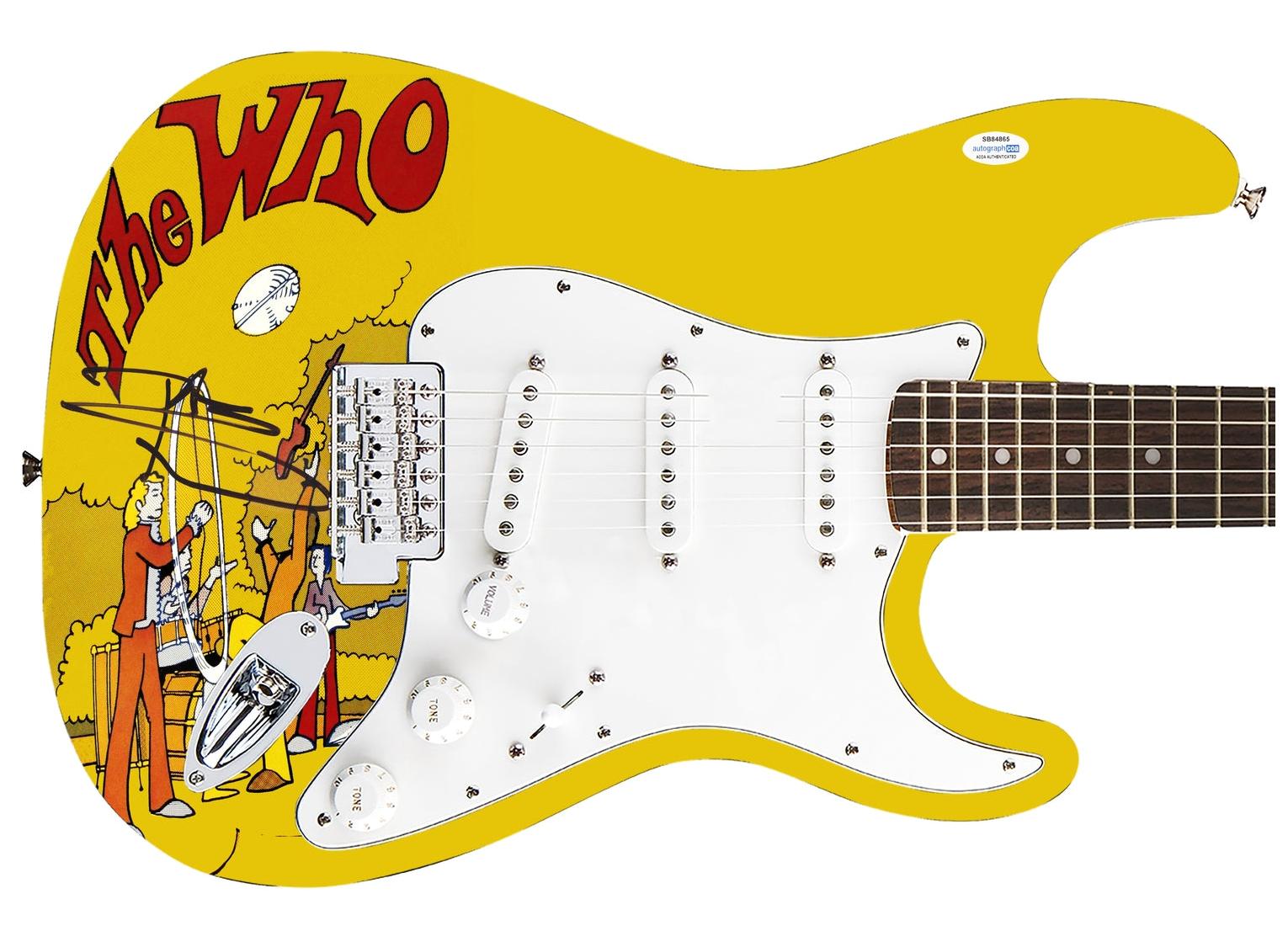 The Who Pete Townshend Signed Fender 1/1 Custom Graphics Photo Guitar ACOA