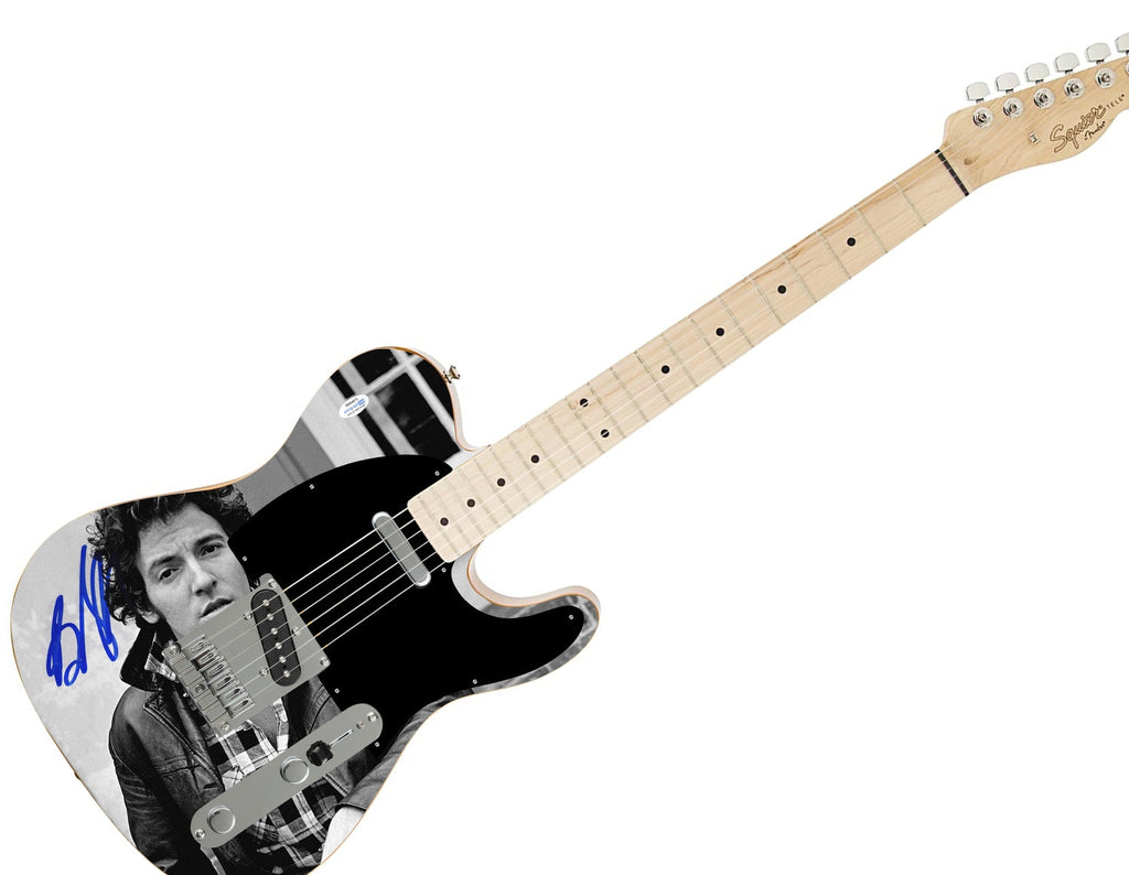 Bruce Springsteen Signed Fender Autographed Custom Graphics Photo Guitar ACOA