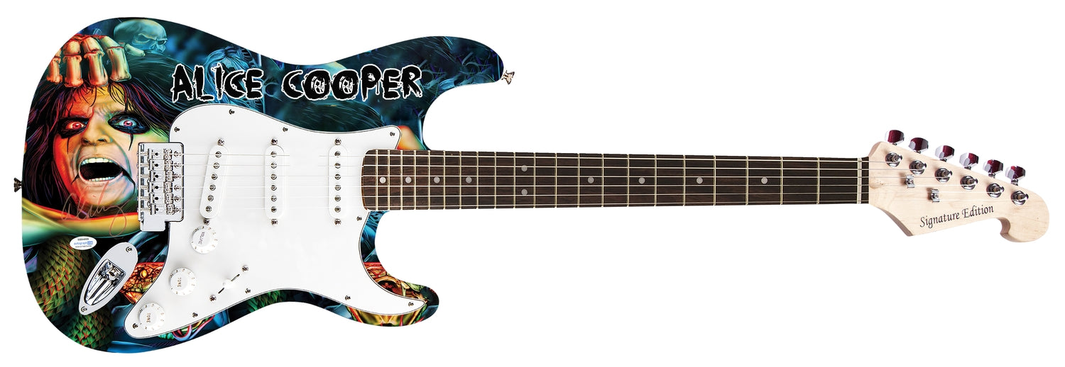 Alice Cooper Signed Autographed 1/1 Custom Photo Graphics Guitar ACOA