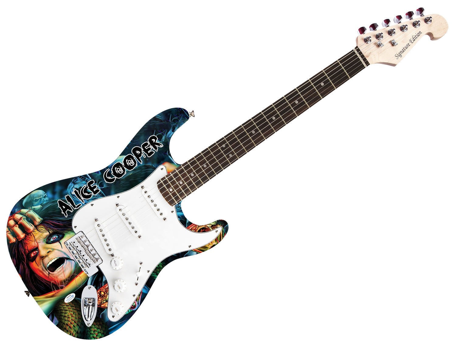 Alice Cooper Signed Autographed 1/1 Custom Photo Graphics Guitar ACOA