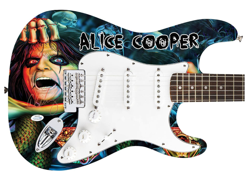 Alice Cooper Signed Autographed 1/1 Custom Photo Graphics Guitar ACOA