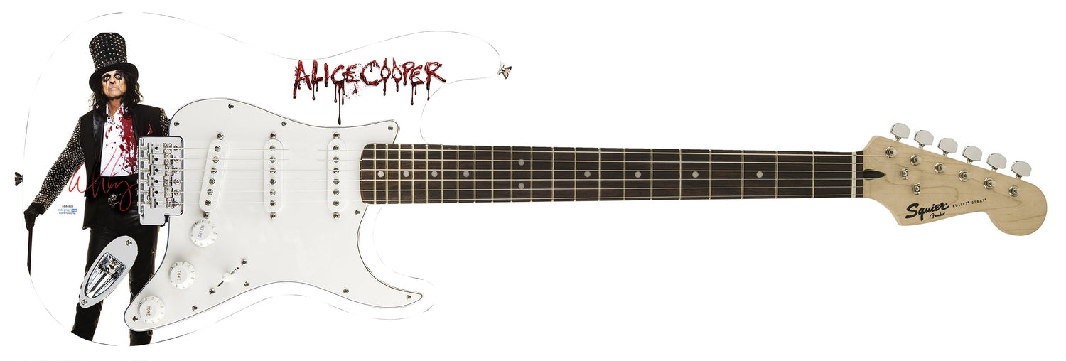 Alice Cooper Signed Autographed Cane Photo Graphics Fender Guitar