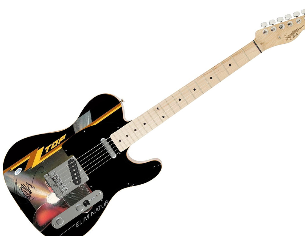 ZZ Top Billy Gibbons Autographed Fender Eliminator Album Lp CD 1/1 Custom Graphics Photo Guitar