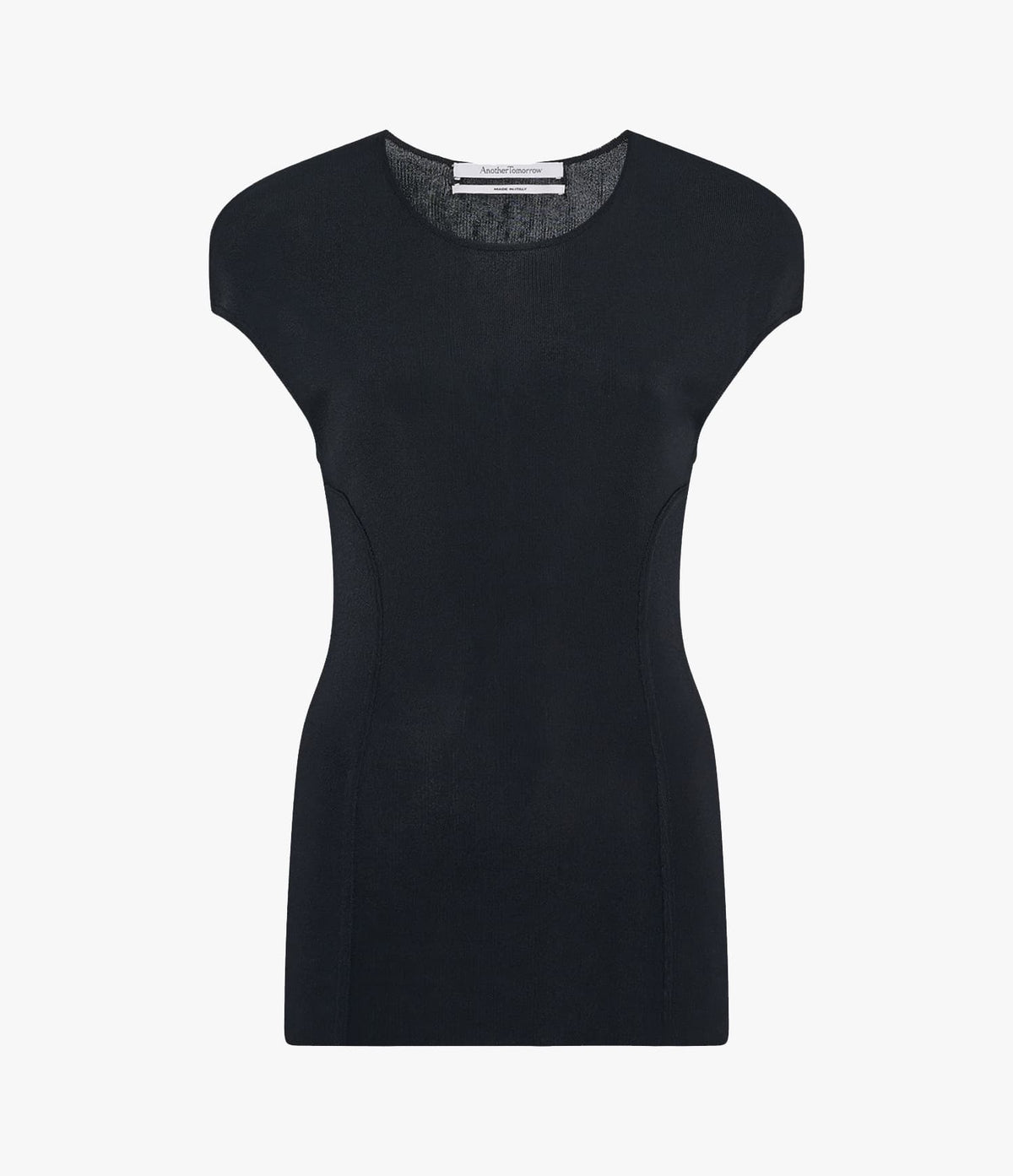 Seamed Fitted Top | Black