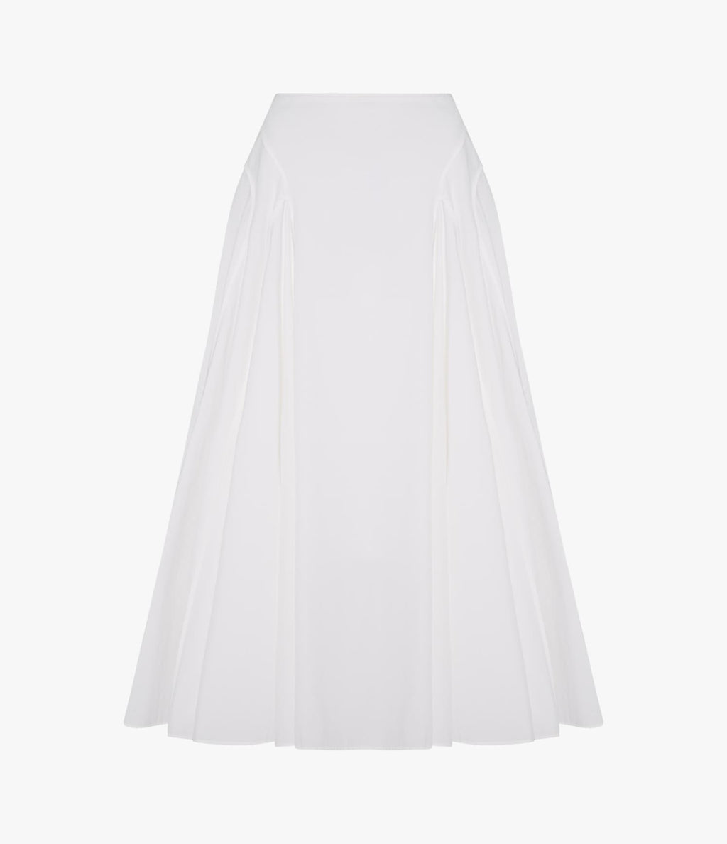 Seamed Full Skirt | White