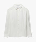 Silk Pleat Back Shirt | Off White