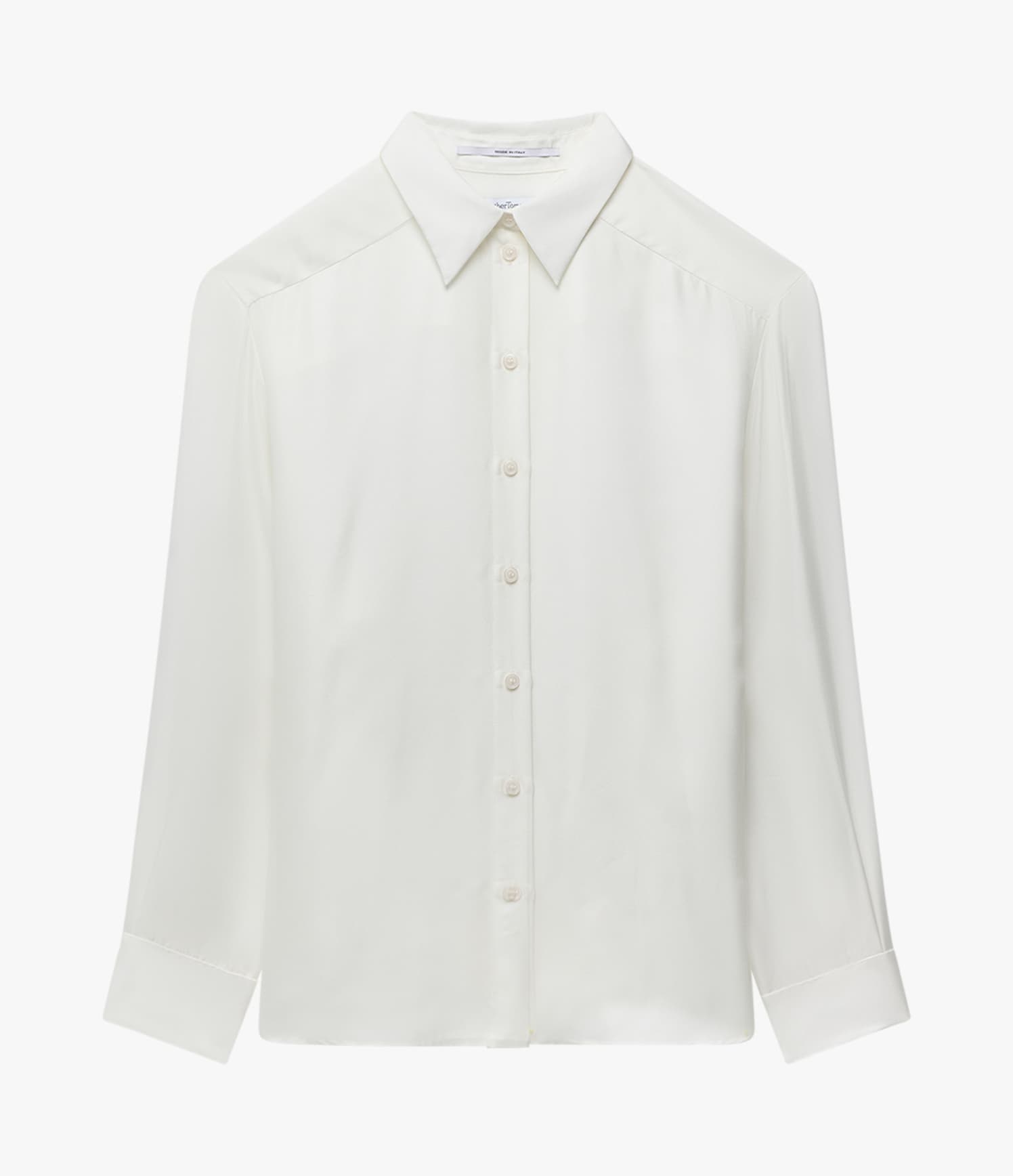 Silk Pleat Back Shirt | Off White