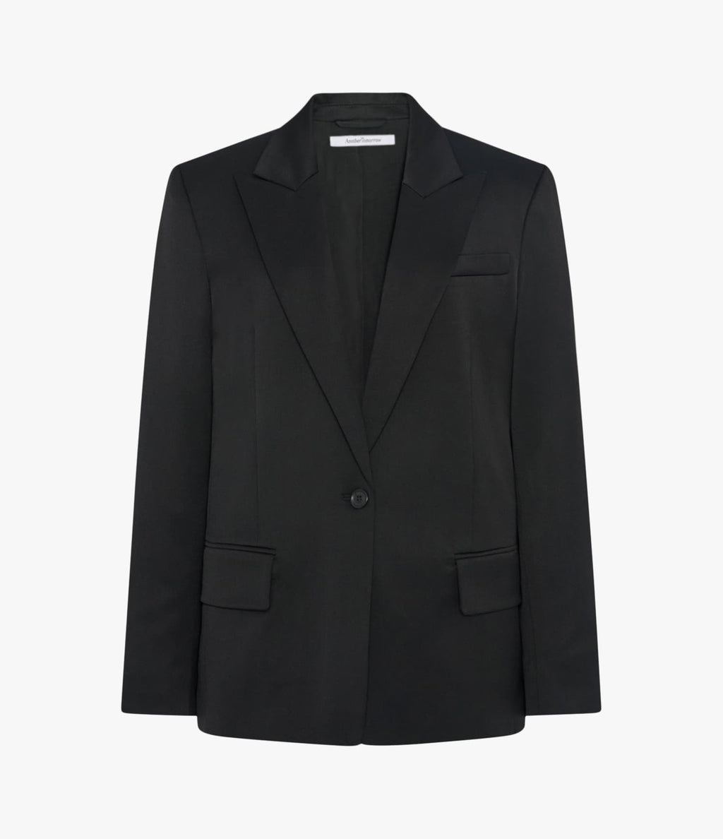 Single Button Relaxed Jacket | Black