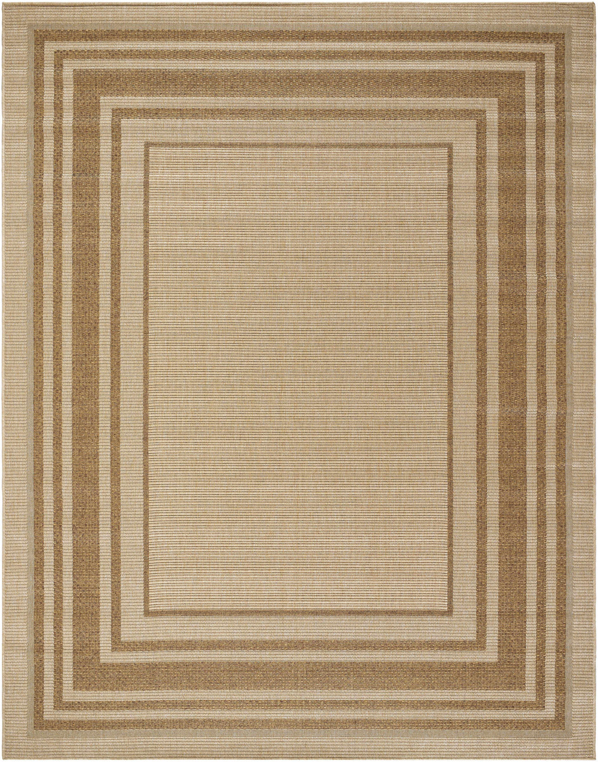 Isoko Bordered Faux Jute Outdoor Rug