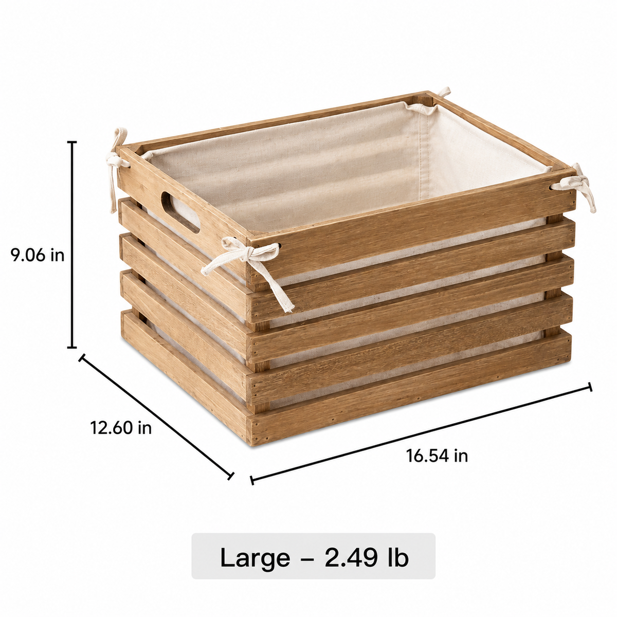 Linen-Lined Wooden Crate