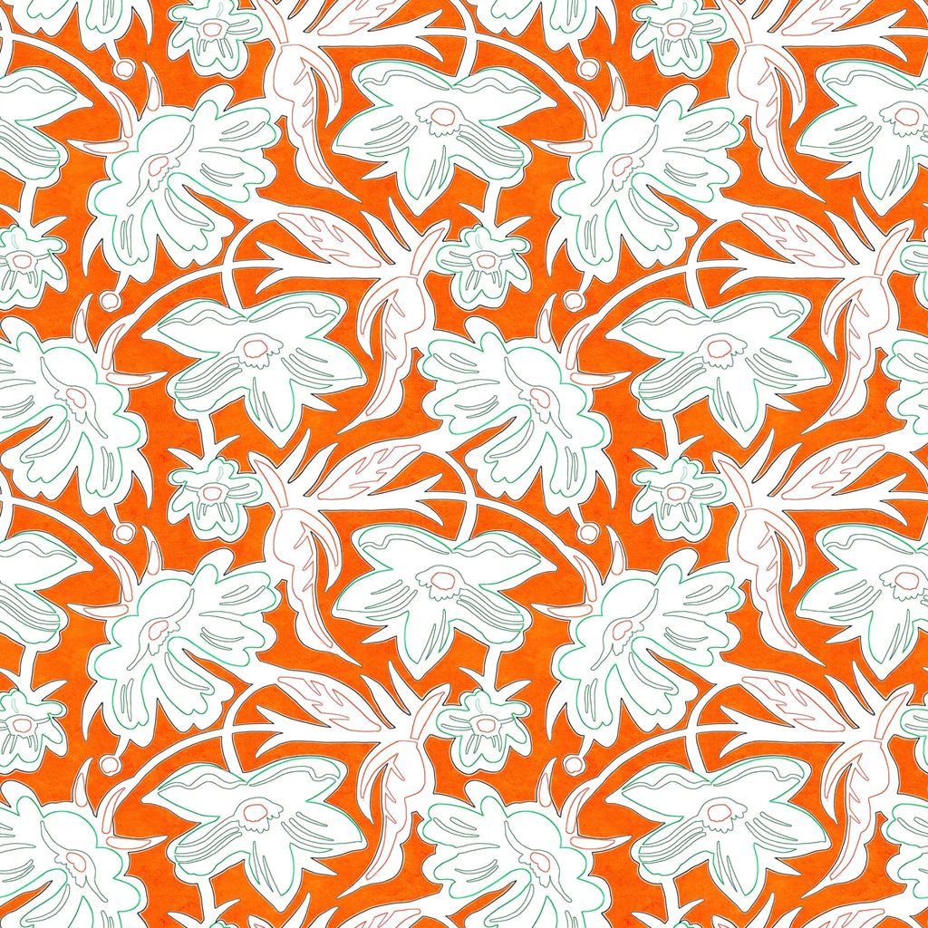 The Tangerine Tropics Print – Floral Surfboard Wall Art