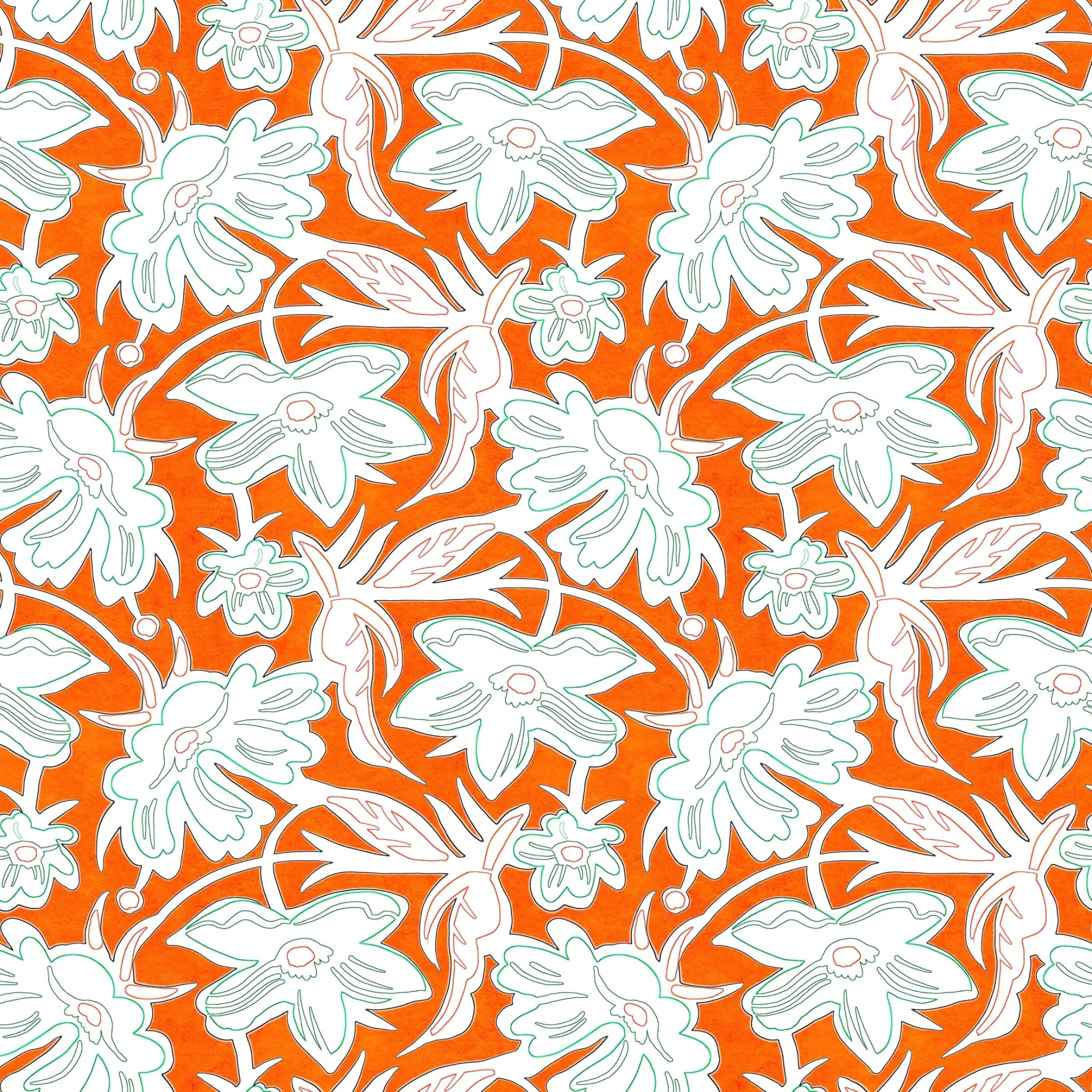 The Tangerine Tropics Print – Floral Surfboard Wall Art