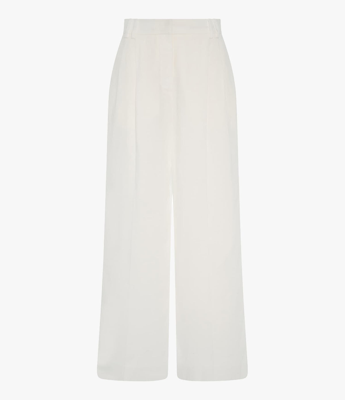 Linen Pleated Trouser | White