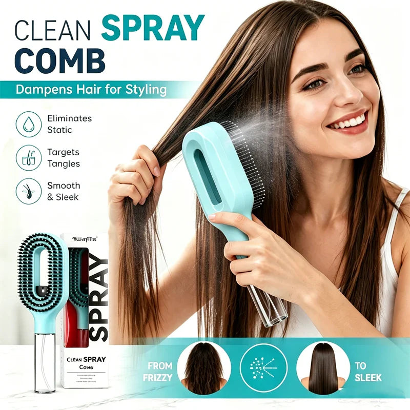 WANMEI Refillable Spray Hair Comb Anti Static Detangling Brush