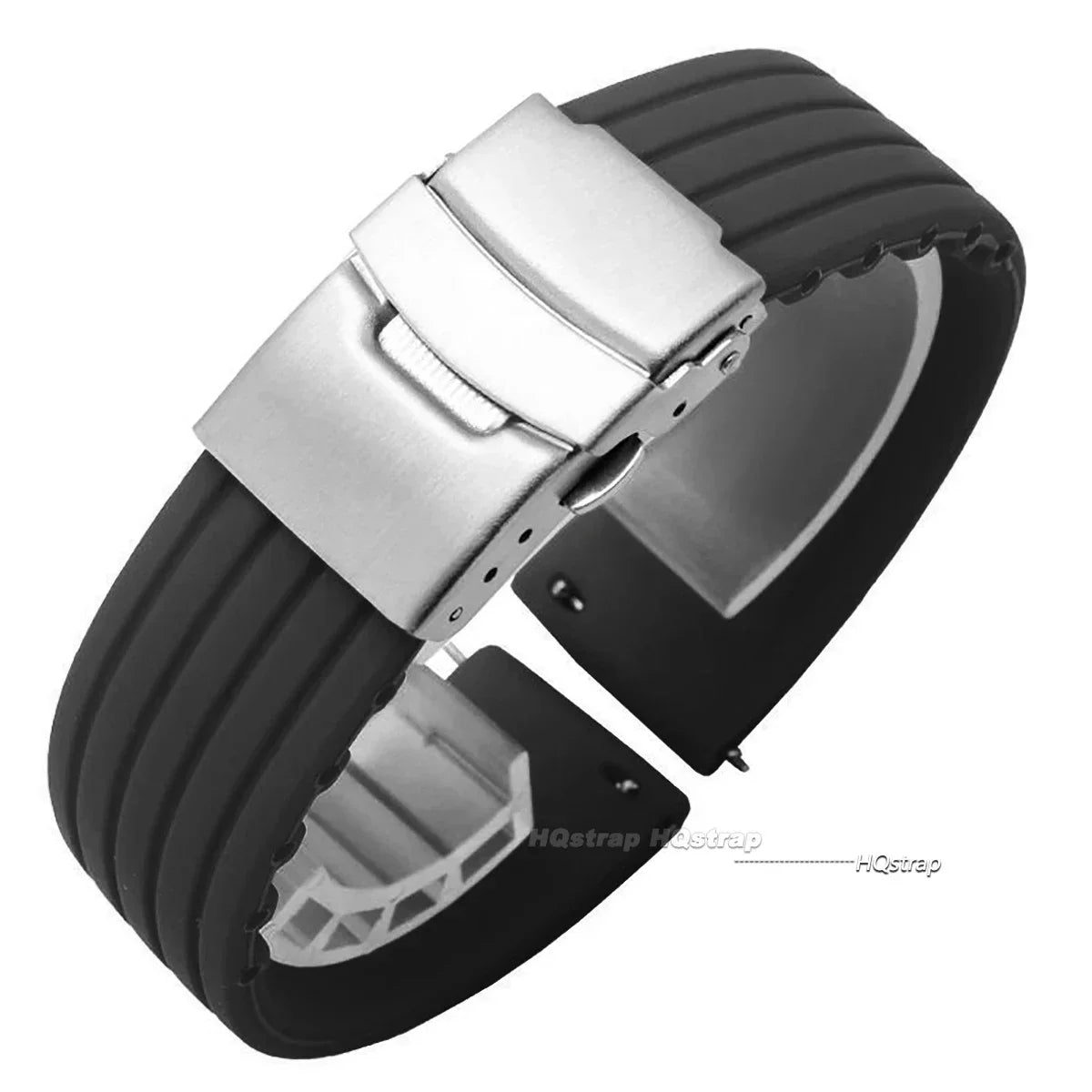 Garmin 18/20/22mm Quick Release Ribbed Silicone Band with Deployment Buckle