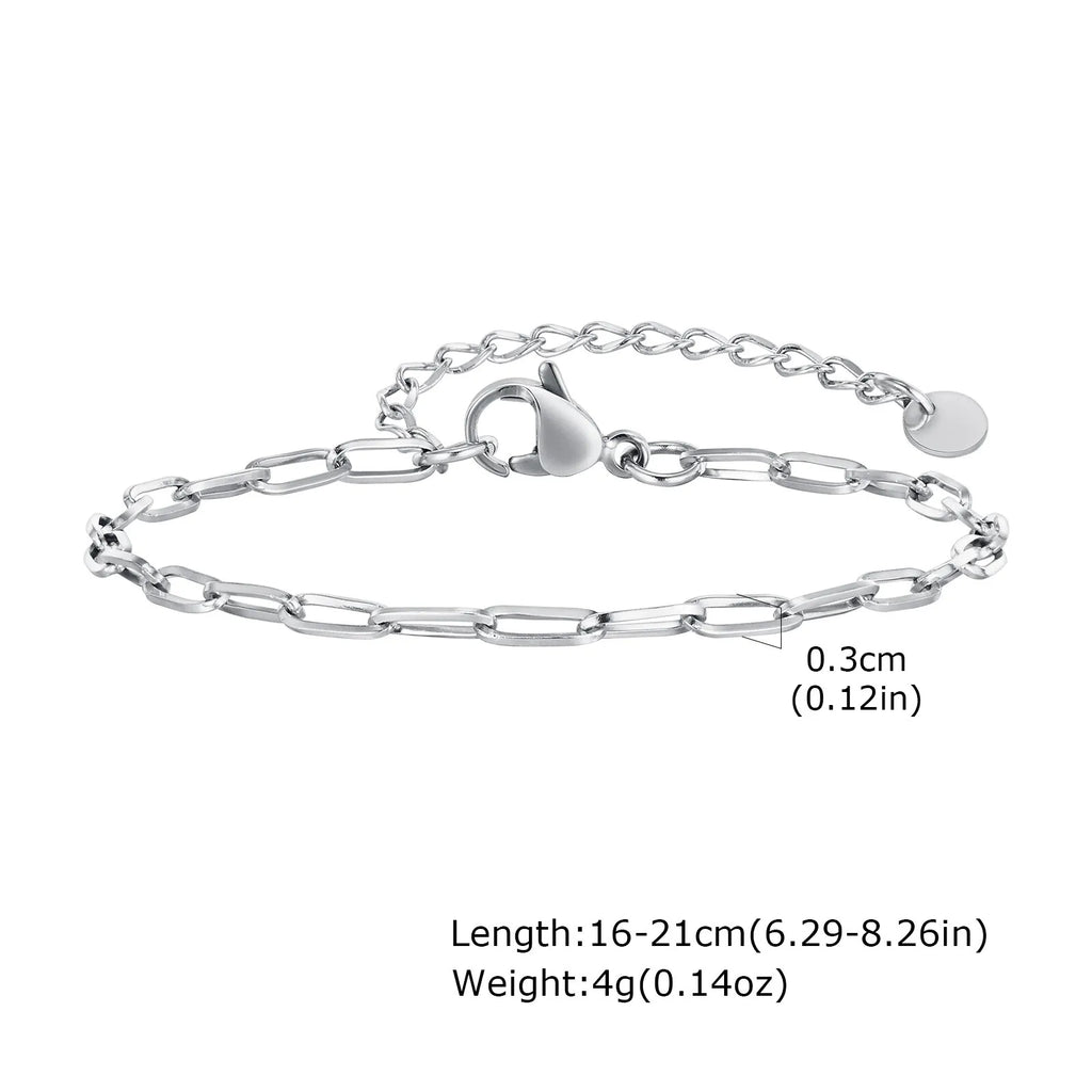 1/2/3pcs Chain Bracelet for, Stainless Steel Twisted Rope Cuban Chain