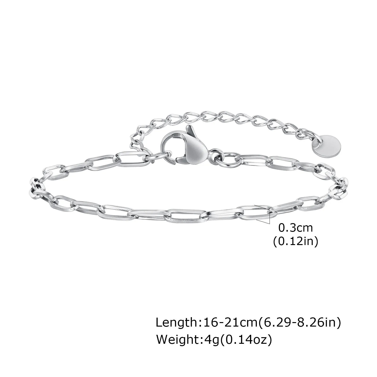 1/2/3pcs Chain Bracelet for, Stainless Steel Twisted Rope Cuban Chain