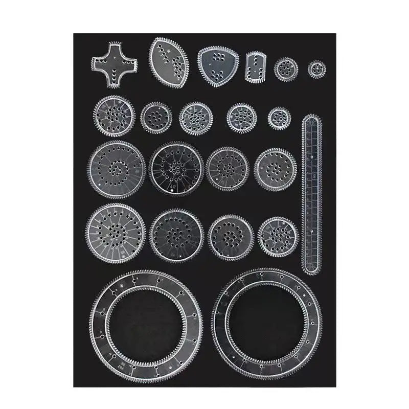 22pcs Drawing Toys Set | Geometric Ruler Mathematical Roulette Drawing Tools