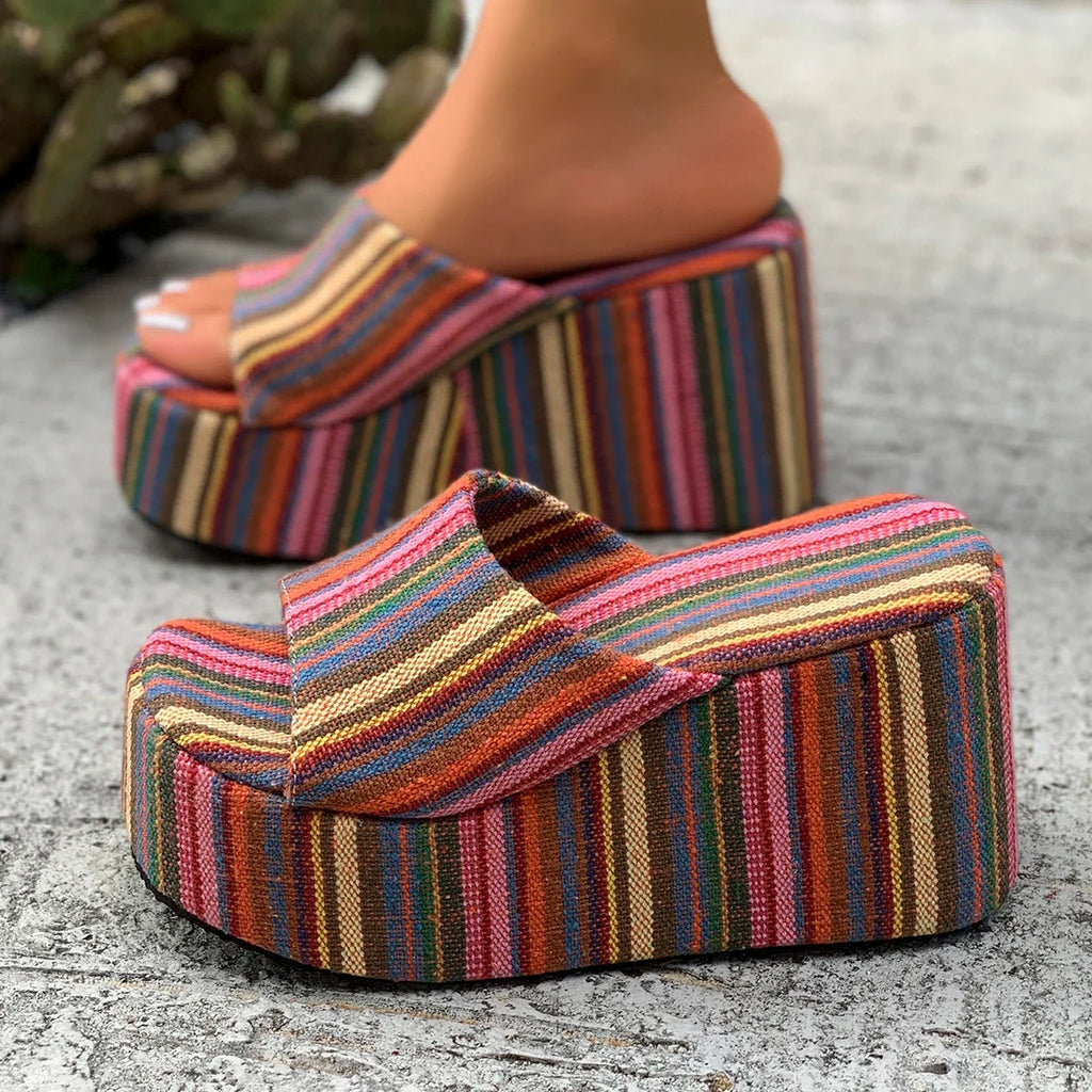 2025 New Summer Women Wedges Sandals Lady Fashion Open Toe Shoes Women Comfortable Platform High Heels Sandals zapatos de mujer