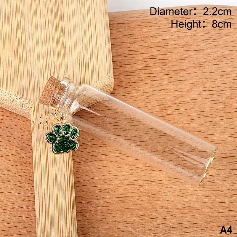 Pet Fur Memorial Glass Bottle | Cat Whiskers Storage Bottle With Cork Stopper