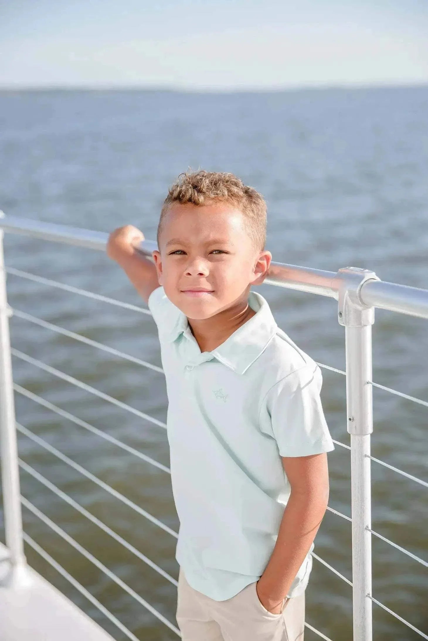 Saltwater Boys Company - Seafoam SBC Signature Pima polo shirt