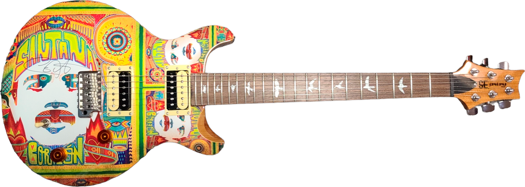 Carlos Santana Hand Autographed Corazon Art Graphics PRS SE Guitar w Case