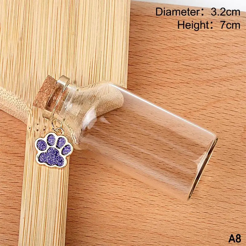 Pet Fur Memorial Glass Bottle | Cat Whiskers Storage Bottle With Cork Stopper