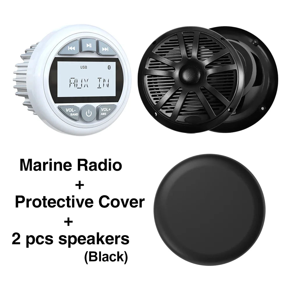 Golf Cart Bluetooth Stereo, Waterproof Marine Radio, White