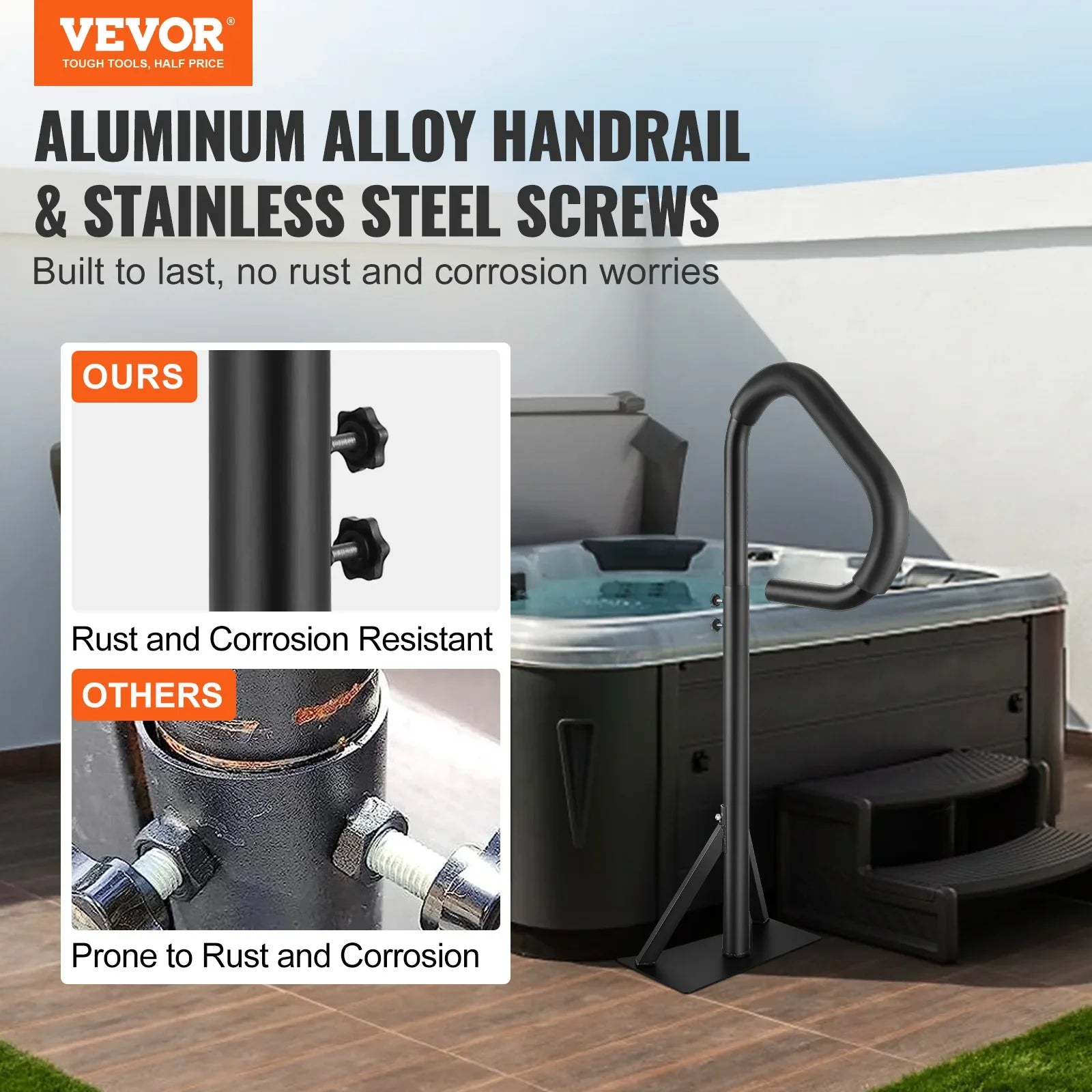 360 Degree Rotatable Spa Hand Rail Adjustable Height