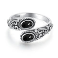 925 Vintage Silver Ring with Natural Moonstone 6*8mm Adjustable Rings