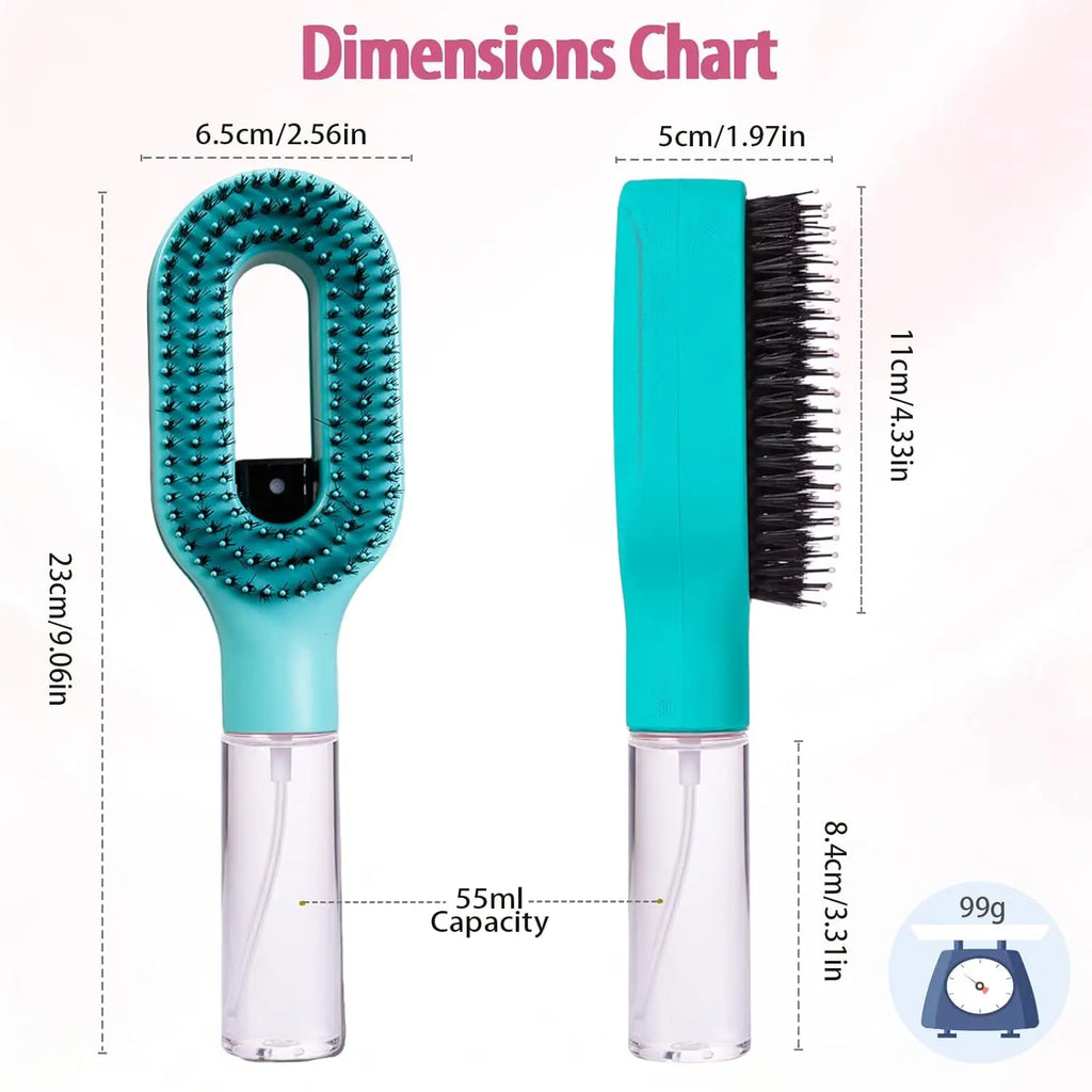 WANMEI Refillable Spray Hair Comb Anti Static Detangling Brush