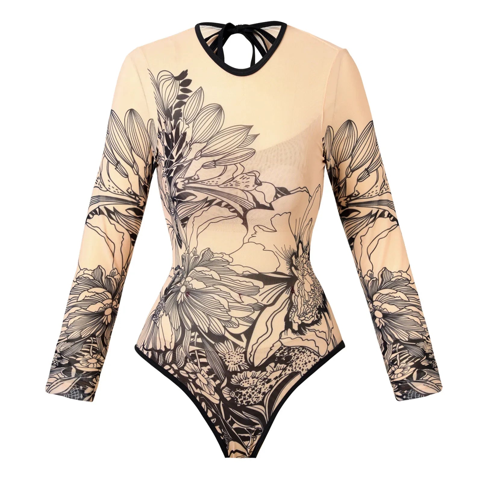 Vintage Blue Ethnic Print One Piece Swimsuit Mesh Long Skirt Set 2026 Women Long Sleeve Slim Fit Swimwear Summer Bathing Suits