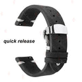 Garmin 18/20/22mm Quick Release Suede Band with Butterfly Clasp