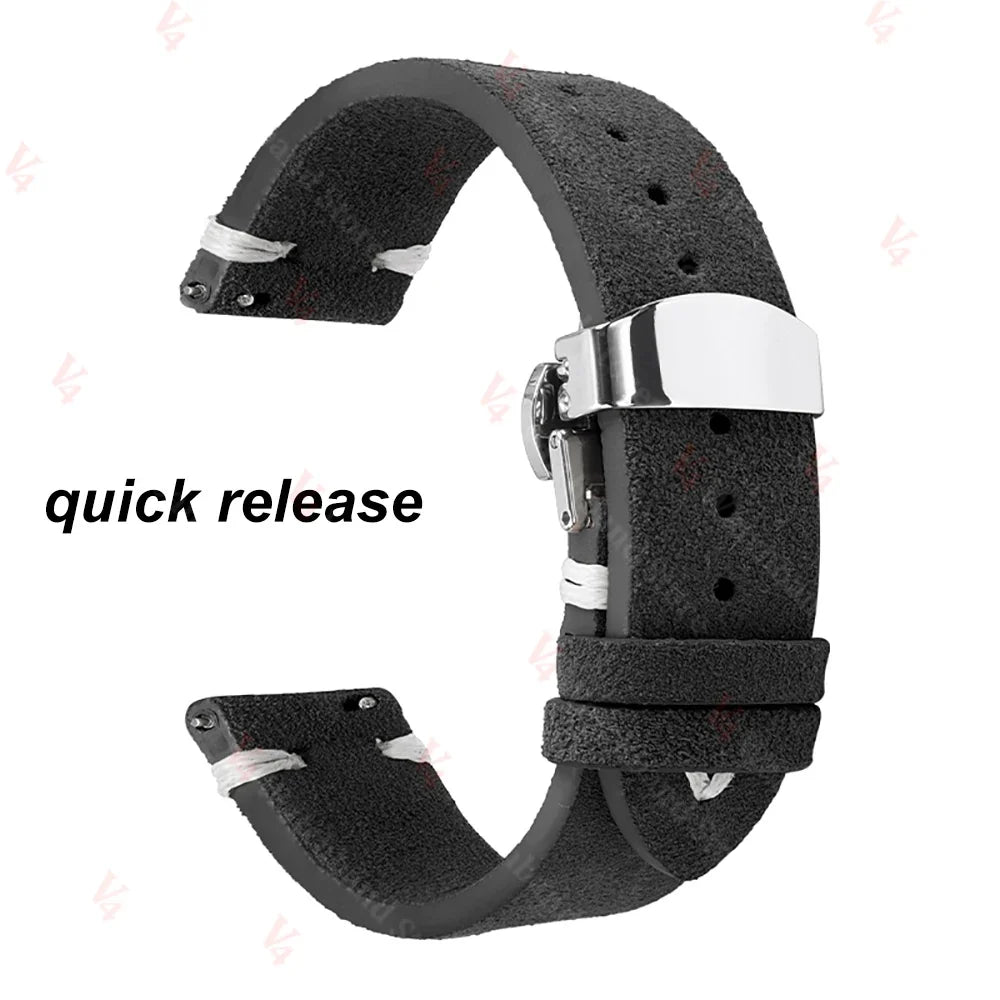 Garmin 18/20/22mm Quick Release Suede Band with Butterfly Clasp