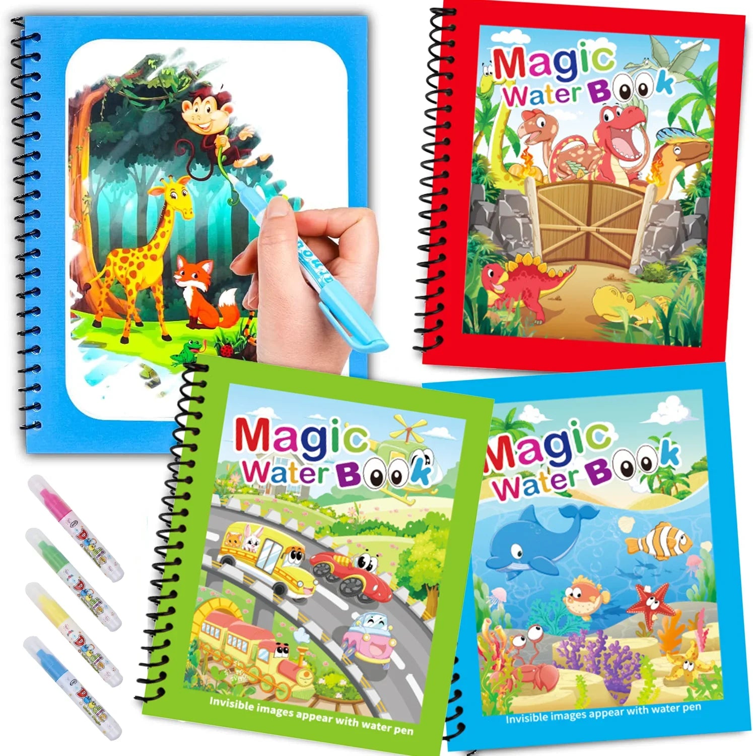 1PC Children Drawing Coloring Books Magic Water Drawing Book for Boys And Girls Gift Animal Cartoon Montessori Diy Painting Toys | Reusable Water Drawing Book