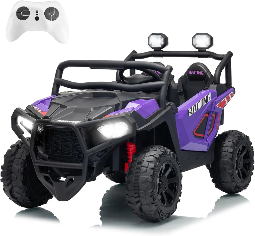 24V 2 Seater Ride On Car Electric UTV Car with Remote Control,4-Wheeler Suspension,Soft Start,3 Speeds,Led Lights,Bluetooth,3-8Y