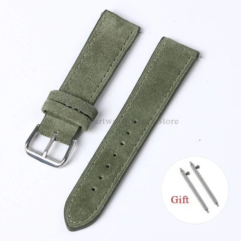 Garmin 18/20/22mm Quick Release Vintage Suede Leather Band