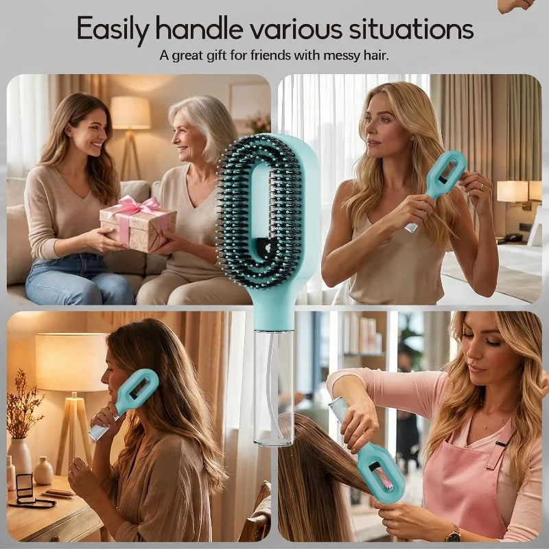 WANMEI Refillable Spray Hair Comb Anti Static Detangling Brush