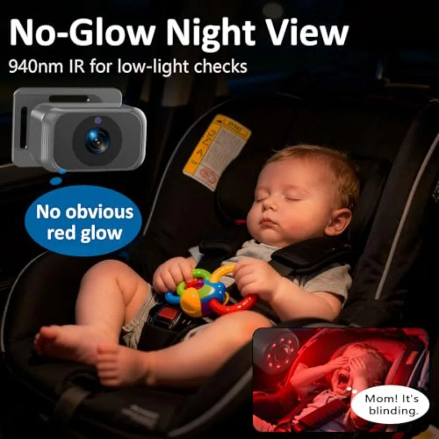 Baby Car Camera For Two Kids HD 1080P Dual Monitor