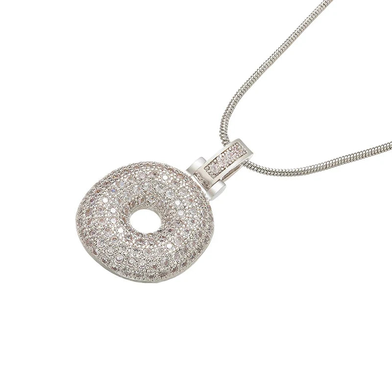 Silver Bubble Initial Letter Necklace | Customizable 26 Letters Pendant Jewelry for Women