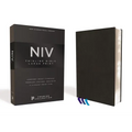 Niv, Thinline Bible, Large Print, Premium Leather, Goatskin, Black, Premier Collection, Comfort Print - Leather