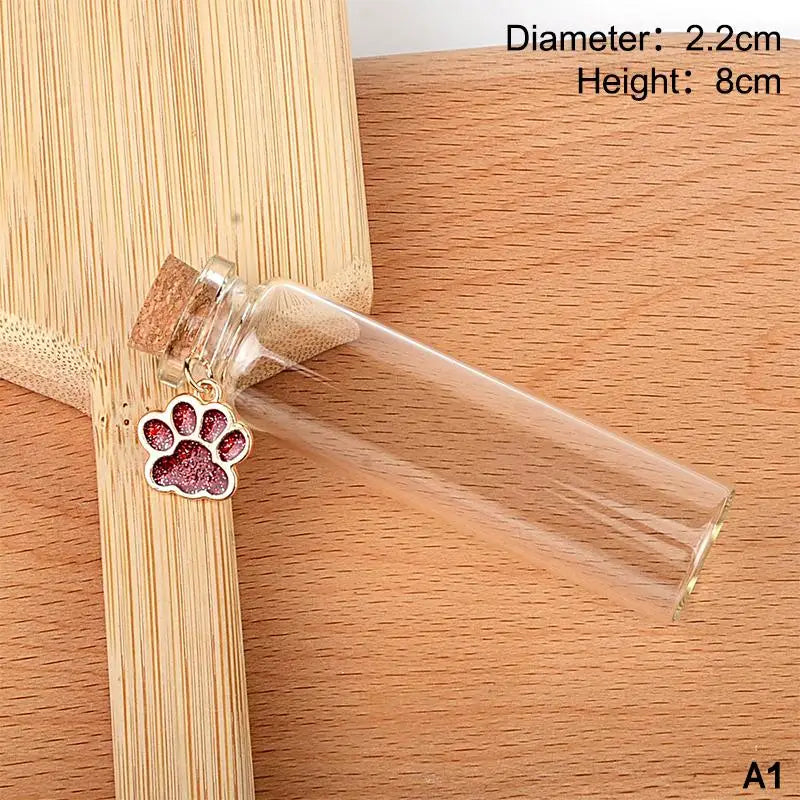 Pet Fur Memorial Glass Bottle | Cat Whiskers Storage Bottle With Cork Stopper